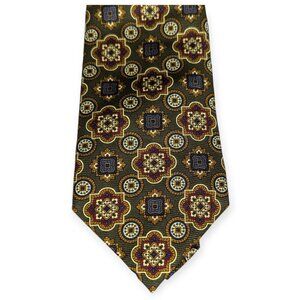 Land's End Green & Gold Men's 100% Silk Tie